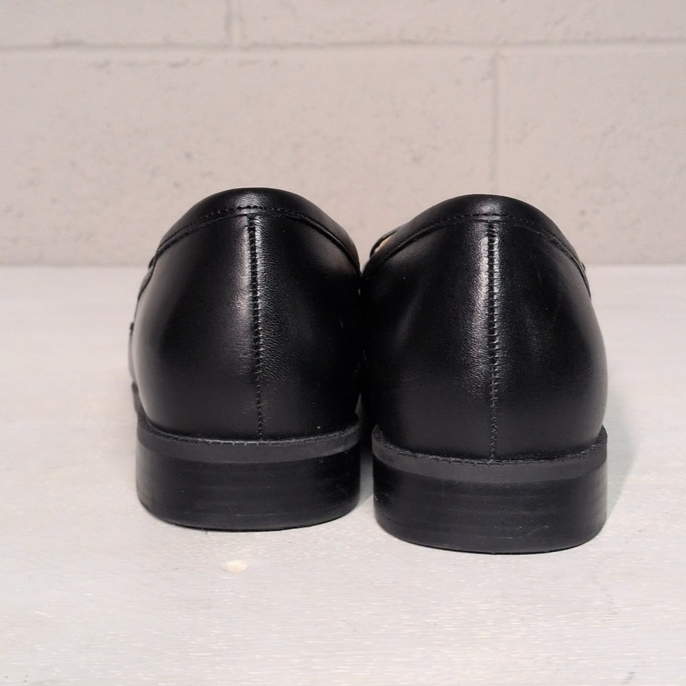 Alex Marie Gilmore Leather Bit Buckle Black Loafers, Size 7, CBK Style - Picture 2 of 9